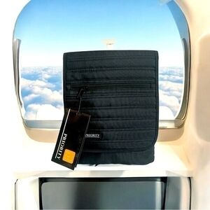 Unisex PRIORITY Black Nylon Crossbody iPad Travel Everyday Bag NWT